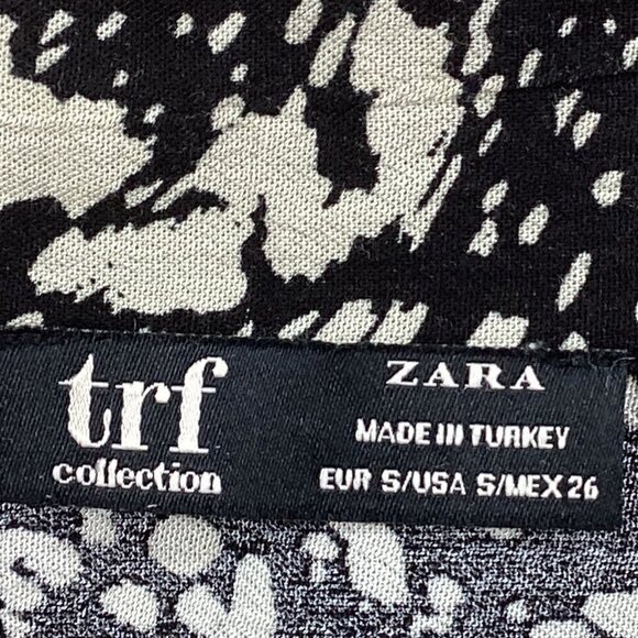 Zara TRF Collection Hi-Low  Hem Surplice V-Neck Faux Wrap Top Sz S Black #21L - Picture 6 of 6